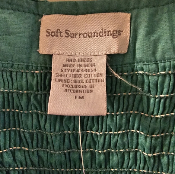 Soft Surroundings Delphine Crinkle Smocked Maxi Dress Tall Medium - Picture 4 of 5